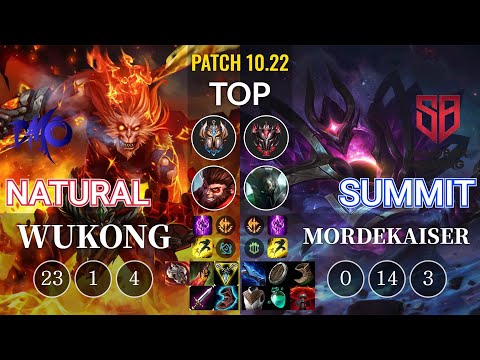 DMO Natural Wukong vs SB Summit Mordekaiser Top - KR Patch 10.22