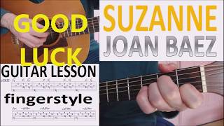 SUZANNE - JOAN BAEZ fingerstyle GUITAR LESSON