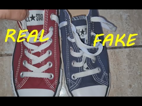 Converse All Star real vs fake. How to spot fake Chuck Taylor low sneakers