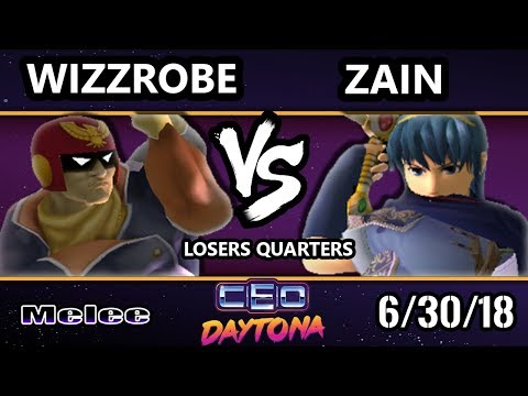 CEO 2018 SSBM - PG | Zain (Marth) Vs. Wizzrobe (Captain Falcon) Smash Melee Losers Quarters