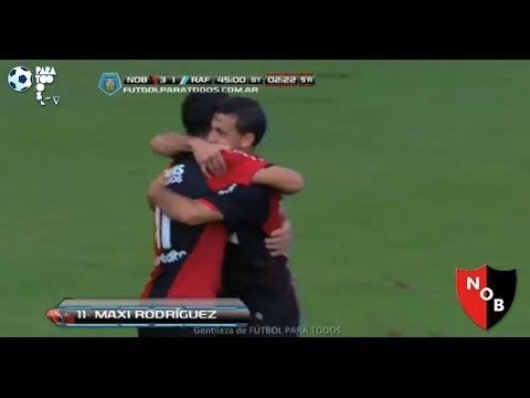 Gol de Maxi Rodríguez. Newell's 4 - Rafaela 1. Fecha 4. Torneo Final 2014. Fútbol Para Todos