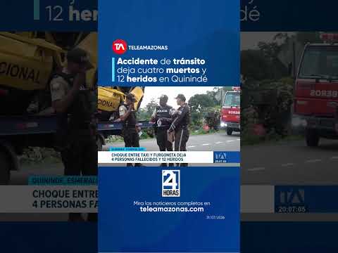 Se registró un siniestro de tránsito entre un taxi y una furgoneta en el sector El Limón, Quinindé