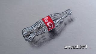 3D Drawing of a coca cola bottle - How to draw 3d art|Artist:Sreyashi Mukherjee|