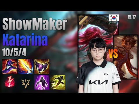 ShowMaker Mid Katarina vs Taliyah lol KR solo rank Full Game 15.17 | 쇼메이커 카타리나 vs 탈리야