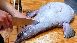 Download lagu Japanese Street Food - MONKFISH ANGLER FISH Sashimi Okinawa Seafood Japan mp3