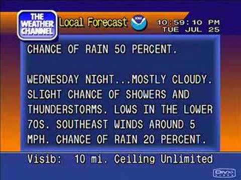 WeatherSTAR 4000 Emulator Clip: 10:58 PM - 7/25/06