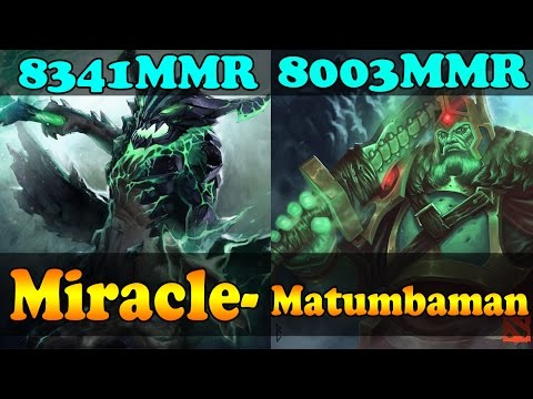 Dota 2 - Miracle- 8341 MMR With Matumbaman 8003 MMR - Ranked Match Gameplay!