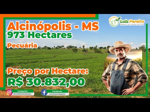 Super oportunidade em Alcinópolis-MS 973 Hectares aptidão pecuária, fazenda estruturada
