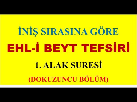 Alak Suresi 9. Ders