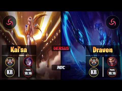 Challenger KAI'SA [Hail of Blades] (ADC) VS  DRAVEN - Challenger KR Patch 10.16