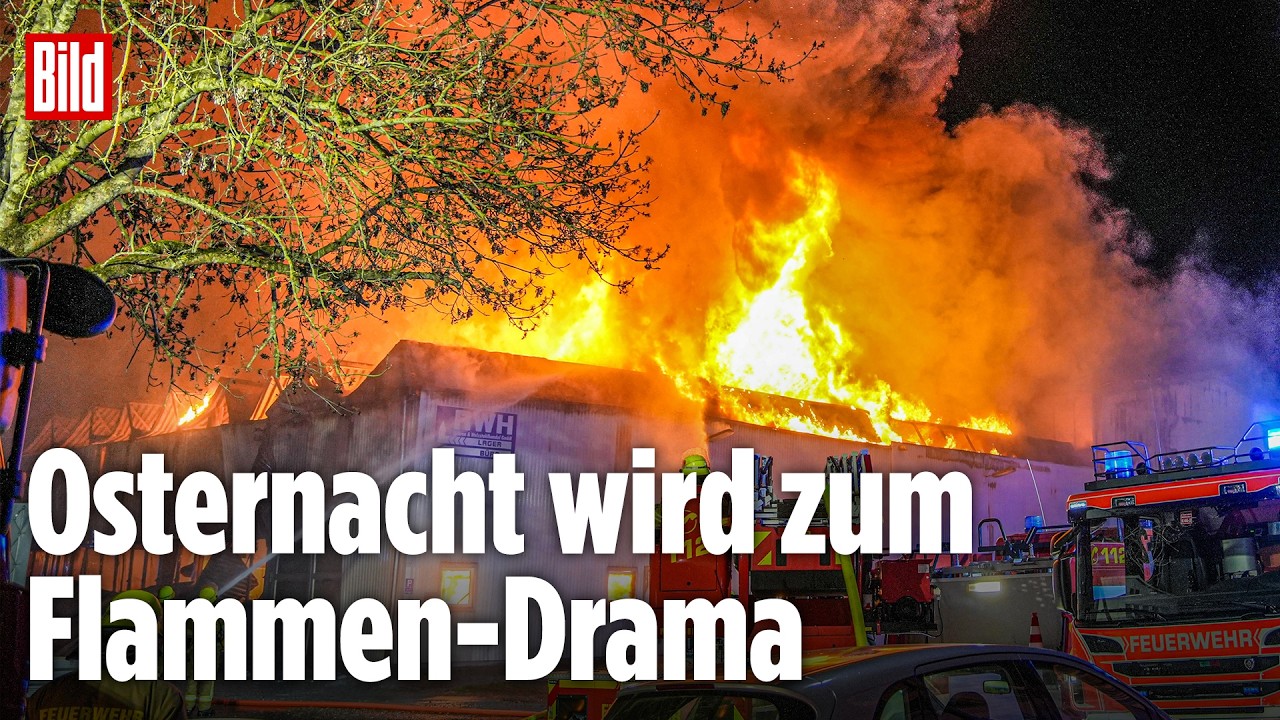 Brand in Mühlacker in der Osternacht: Millionenschaden bei Mega-Feuer – Anwohner evakuiert