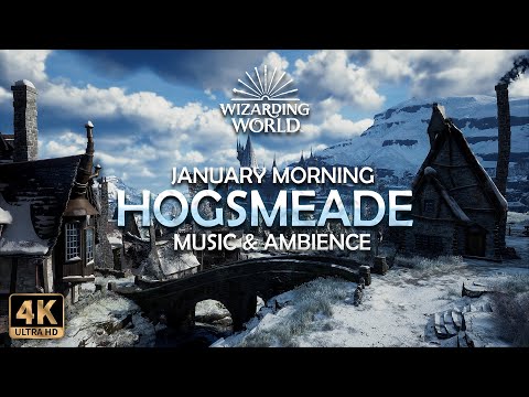 Harry Potter | ❄️Calm January Morning in Hogsmeade, Peaceful Music & Ambience in the Village