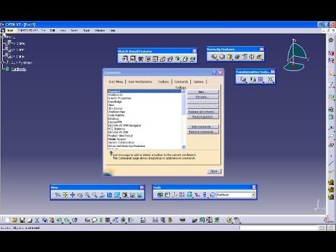 Restore Reset toolbars Catia v5 Training Tools customize