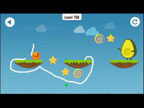 Where's My Avocado? Draw lines. Level 158. 3 Stars.