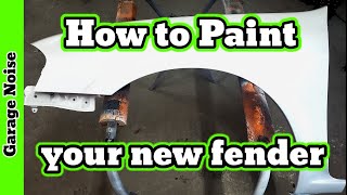 preparing a new part for paint