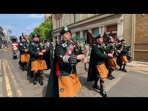 No 12 Coy Irish Guards Pipes & Drums perform to perfection!!! - (11/05/2024) Changing the Guard