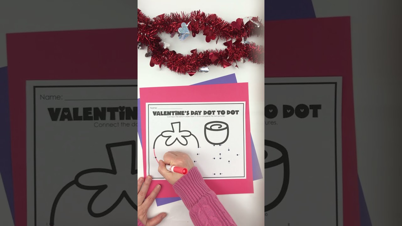 Dot to Dot Puzzles Valentines Day Coloring Pages for Kids #kidslearning #preschool #coloring #puzzle