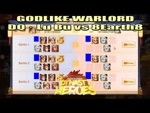 Godlike Warlord ~ DQ · Lu Bu vs 8Earth8 ~ Double ShuiJing | Dynasty Heroes | Mimin Spy