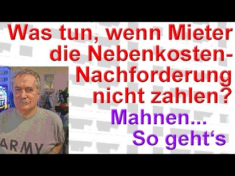 Mieter zahlt Nebenkosten-Nachforderung nicht. Was tun? Mustertext Mahnung - vermietershop.de