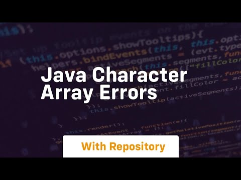 Java Character Array Errors