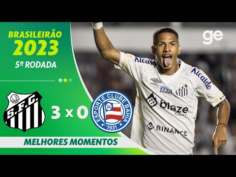 Gols e lances de Santos x Bahia