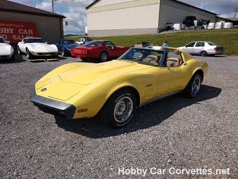1974 Bright Yellow Corvette Saddle Int 17K Miles Video