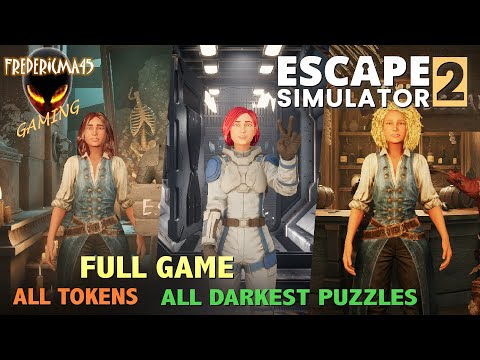 Escape Simulator 2 FULL GAME / All Tokens Location + Darkest Puzzles + Achievements / Lobby SECRETS