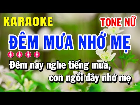 Karaoke Đêm Mưa Nhớ Mẹ Tone Nữ F#m Nhạc Sống | Huỳnh Lê
