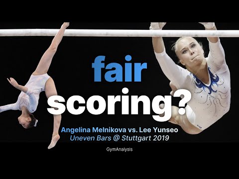 FAIR SCORING? Angelina Melnikova vs. Lee Yunseo @ Stuttgart 2019 • Uneven Bars D and E Scores