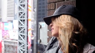 AMANDA HOLLEY BTS &quot;FEENIN&quot; Times Square NYC QUAD STUDIOS