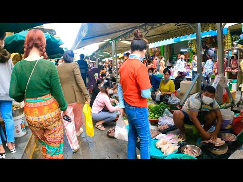 Cambodian tourism, Walk exploring market in Phnom Penh 2021