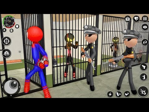 Spider Stick Hero Prison Break - Stickman Spider Hero Man Game - Android GamePlay.