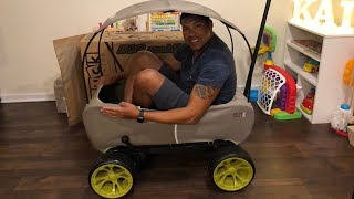 Hauck ECO Mobil Foldable Wagon with Go-Kart WideWheels Unboxing! My Son Adventure Ride!