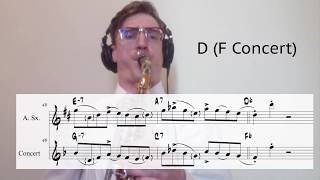 Bebop Saxophone Jazz Vocabulary Lesson Charlie Parker Lick with Articulation ii V I Tonguing