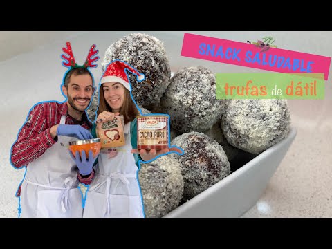 Trufas de Dátil y Cacao. Dulce de Navidad. Snack Saludable.