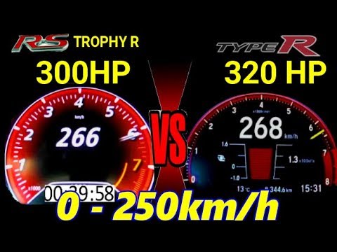 Winner is : Renault Megane Trophy R vs Honda Civic Type R Acceleration 0-250km/h 100-250km/h