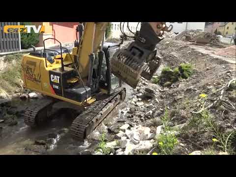 Rückbau einer Wehrschwelle in Raschau