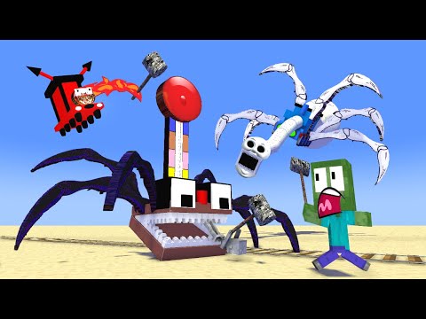 Monster School VS CURSED HAMMER MACHINE VS CURSED THOMAS &TRAIN SCHOOL - Minecraft Animation