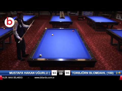 MUSTAFA HAKAN UĞURLU (55) & TORBJÖRN BLOMDAHL (100) Bilardo Maçı - 19. BİLARDOMAX LİGİ FİNALLERİ-YARI FİNAL