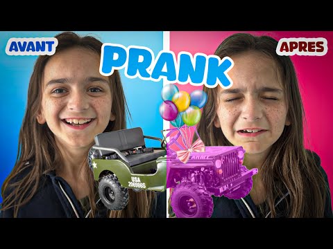 PRANK: We give Lilo's car a makeover in PINK (she ends up crying 😭)
