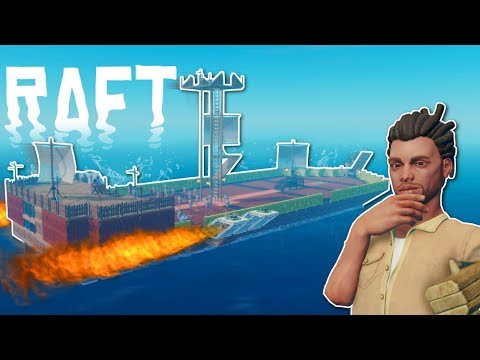 ROCKET PIRATE SHIP?! - Raft Multiplayer Gameplay - Survival Raft Building Game