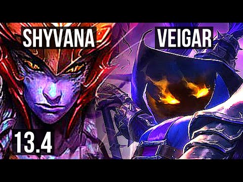 SHYVANA vs VEIGAR (MID) | 2.2M mastery, 1200+ games | KR Grandmaster | 13.4