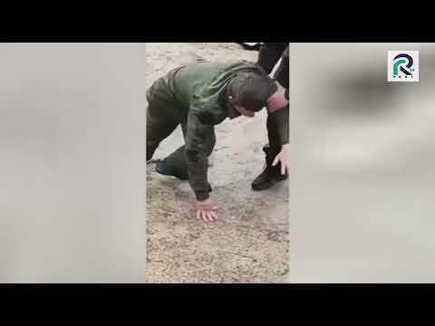 Ukraine war footage, A drunken Russian soldier at work   Look, who the Russians send to fight,