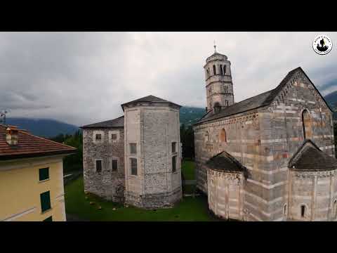 Drone Footage of Chiesa di Santa Maria del Tiglio – Stunning Views Over Lake Como, Gravedona