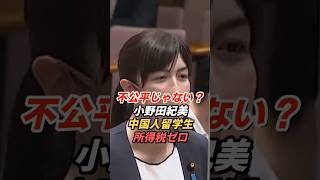 小野田紀美「中国人留学生は所得税ゼロ、不公平では？」留学生の税制をめぐる議論