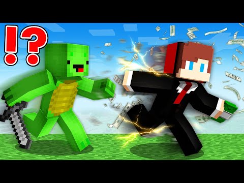 JayJay & Mikey - Maizen - Rich Speedrunner vs. Poor Hunter in Minecraft Challenge - Maizen JJ and Mikey