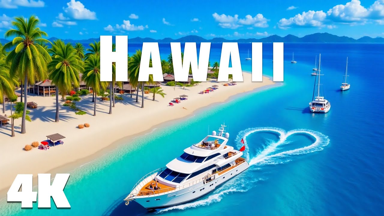 HAWAII 4K - Most Beautiful Islands From Above With Deep House Chill Music