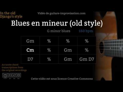 Blues en mineur : Gm (160 bpm) Old Style - Gypsy jazz Backing track / Jazz manouche