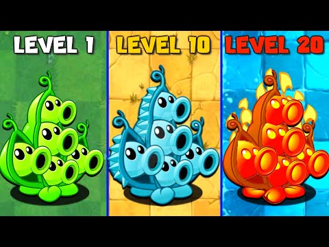 PvZ2 Discovery - Every Plant LOW vs MID vs MAX Level - Who Will Win?