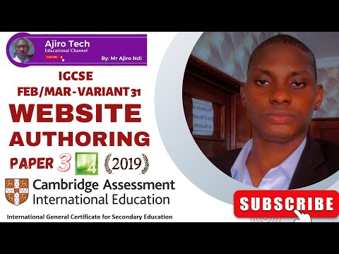 IGCSE ICT (0417/0983) Paper 3 Website Authoring February March 2019 Variant 31